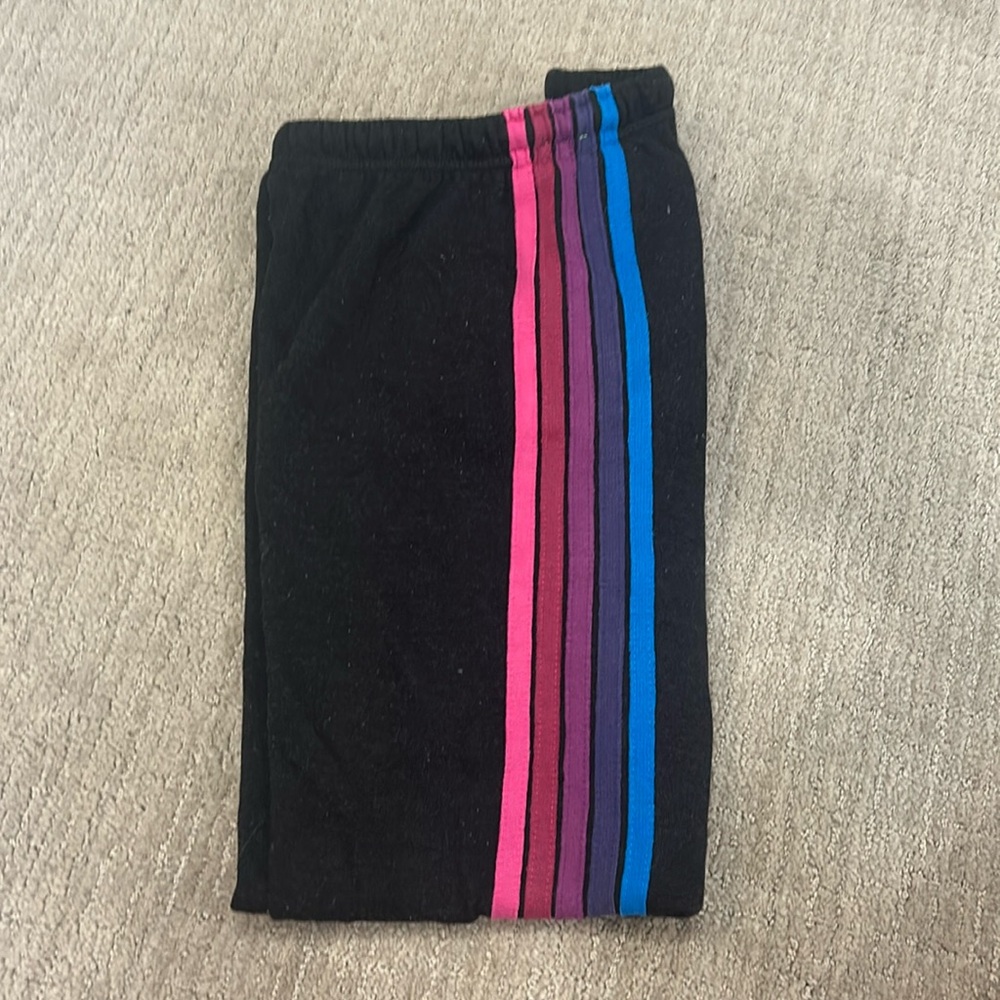 Aviator Nation Black 5 striped Sweat Pants